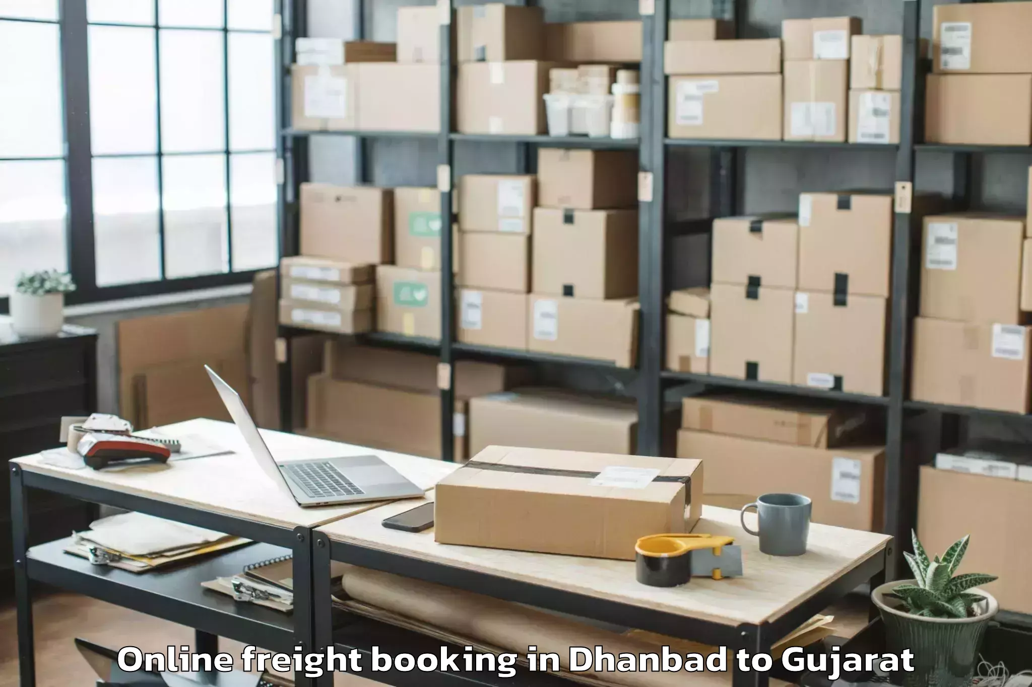 Affordable Dhanbad to Porbandar Airport Pbd Online Freight Booking